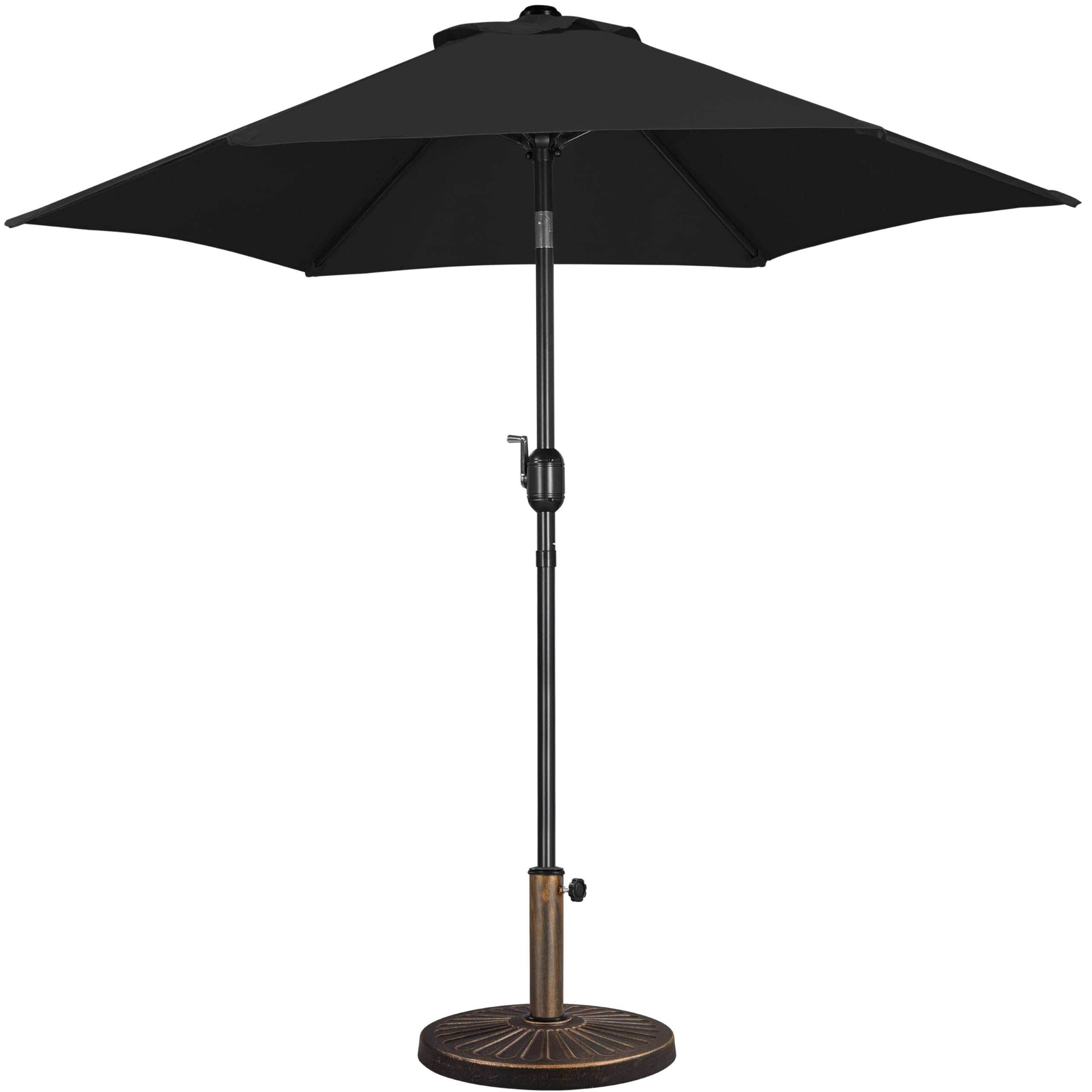 Yaheetech 2.3/2.7/3/3.2m Garden Parasol Umbrella Patio Table Umbrella Outdoor Tilting Crank & Handle Parasol with 14kg Resin Base Stand