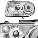 For 2005-2010 Chrysler 300C Chrome Clear Dual Halo Ring DRL Daylight LED Strip Halogen Type Projector Headlights Pair
