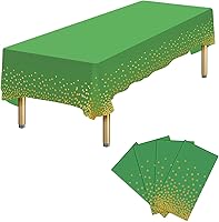 Vista 38 de 6 Paquetes de Manteles de Plástico Desechables Rectangulares Azules y Dorados, 54 x 108 Pulgadas, Mantel de Mesa Rectangular de Plástico Desechable