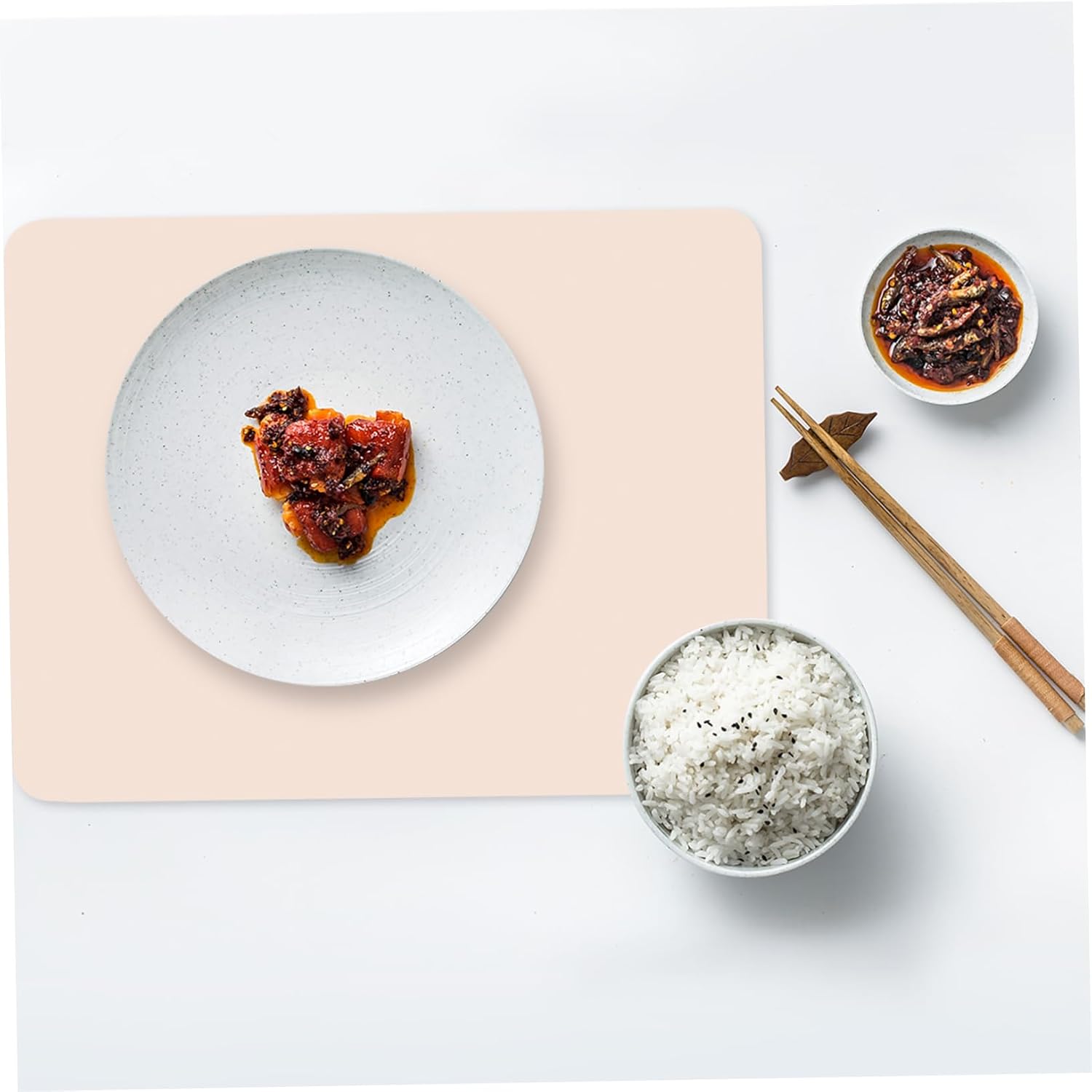 Silicone Placemat Oil-Resistant Table Mat Kitchen Trivet Dish Mat Drying Function Protective and Decorative