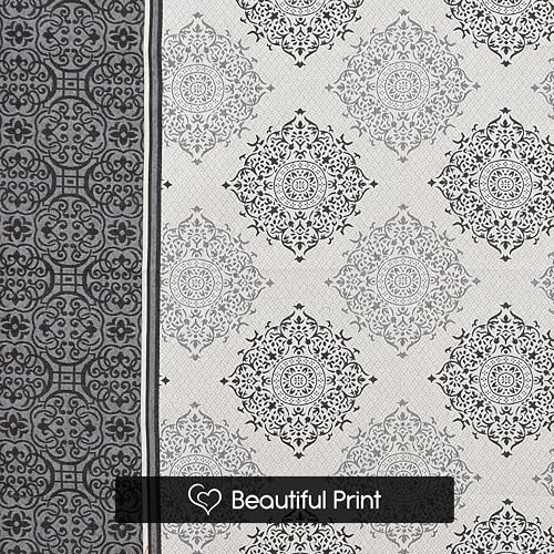 Image of FRESH FROM LOOM Cotton Reversible Diwan Set Coffee - 1 Single Bedsheet with 2 Bolster Covers and 5 Cushion Covers (8pc Set)