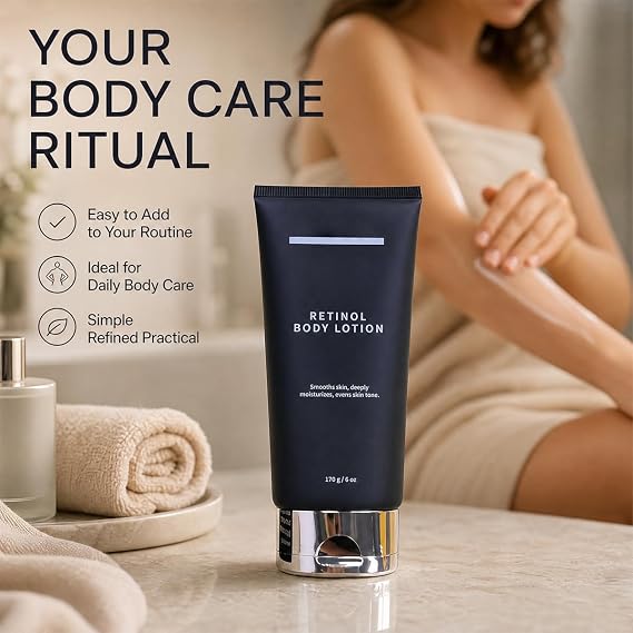 Retinol Body Lotion, Firming Body Cream for Crepey Skin, Moisturizing Retinol Lotion for Neck & All Body Skin, Deeply Nourishes(170/6oz)