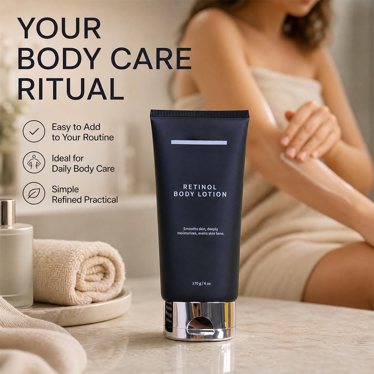 Retinol Body Lotion Firming Moisturizer for Crepey Skin, 170g/6 oz