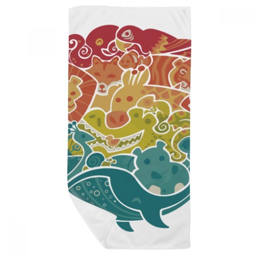 Serviette de bain poisson bleu océan 35x70cm illustration de designer