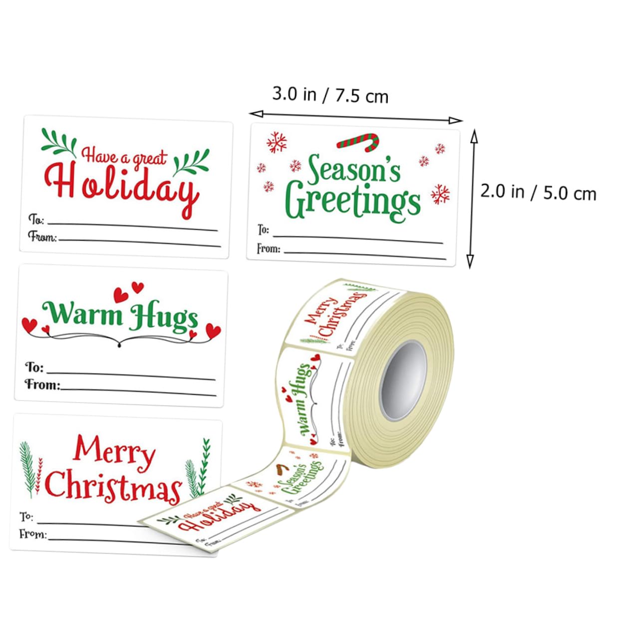 NUOBESTY 3 Rollen Selbstklebende Geschenkanhänger Namensschilder Für Weihnachten Aufkleber-etiketten Frohe Weihnachten-aufkleber Weihnachtsaufkleber Für Karten Urlaub Fenster Haftet Papier