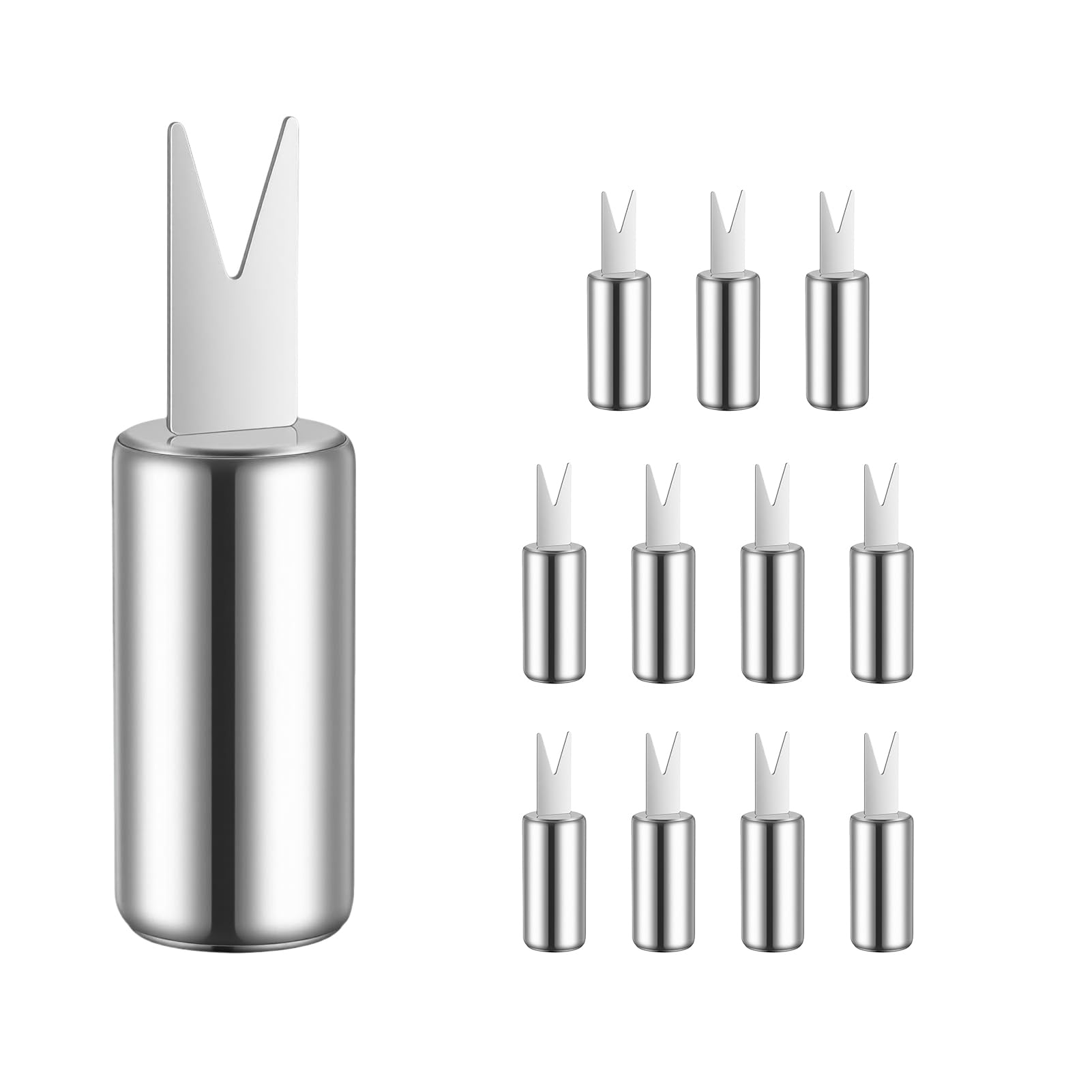 12PCS Stainless Steel Corn on The Cob Skewers, Reusable Corn on The Cob Skewers and Sweetcorn Forks, Durable Corn on Cob Kitchen Tools for BBQ, Camping, Picnics, Parties and Everyday Cooking