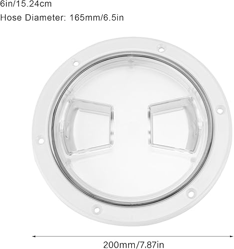 Miniatura 3 de Yctze Escotilla de acceso para cubierta de barco, placa de ABS redonda blanca para caravana, yate, barco, escotilla de acceso (6 pulgadas)
