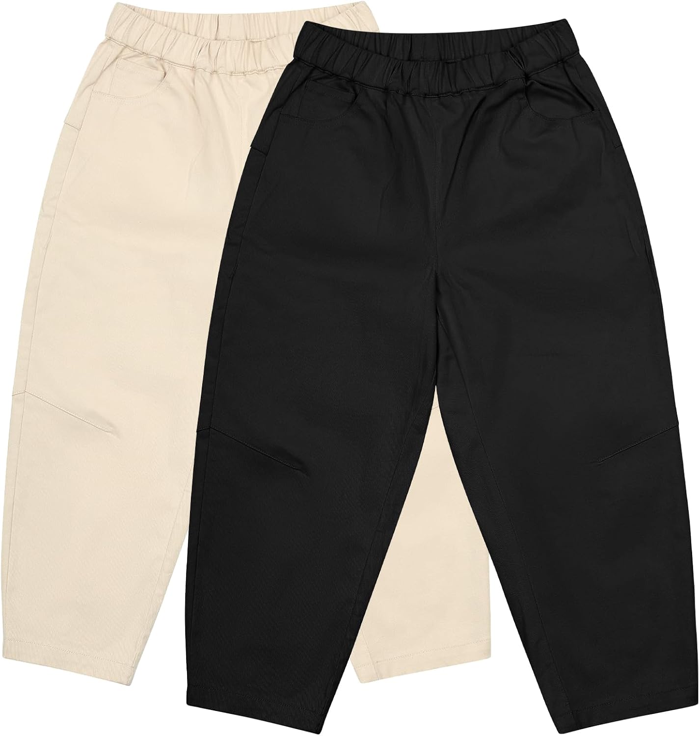 Erasers&pencils Boys 2 Pack Pull on Cargo Pants Athletic Workout Pants with Pocket Casual Uniform 100% Cotton Party for Kids Erasers&pencils Boys 2 Pack Pull on Cargo Pants Athletic Workout Pants with Pocket Casual Uniform 100% Cotton Party for Kids