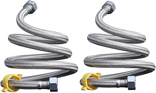 Amazon フレキシブルホース Jokou 水道フレキパイプ 150cm 給水ホース 2本セット 水道ホース G1 2ナット ホース チューブ