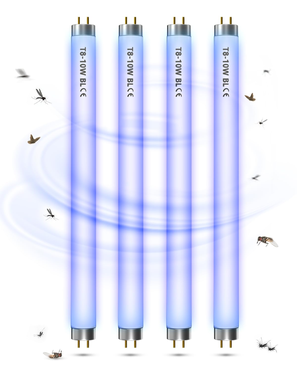 BrightArk BL T8 F10W Fly Killer Replacement Bulbs 13in UV Light Bulb Tube for 20W Electric Fly Insect Killer/Bug Zapper/Fly Zapper/Mosquito Killer, 4 Pack Fly Killer Indoor Bulb T8 UV Lamp Tube