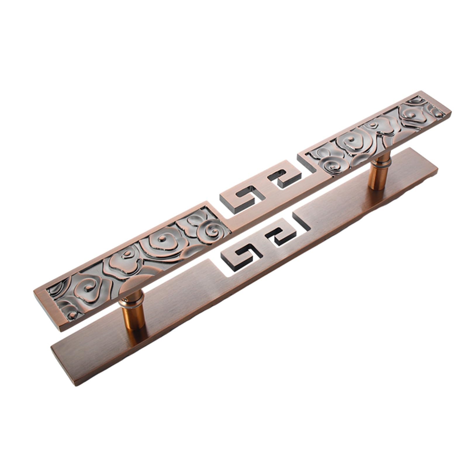 Poignée de porte en laiton antique style chinois pour entrée résidentielle haut de gamme