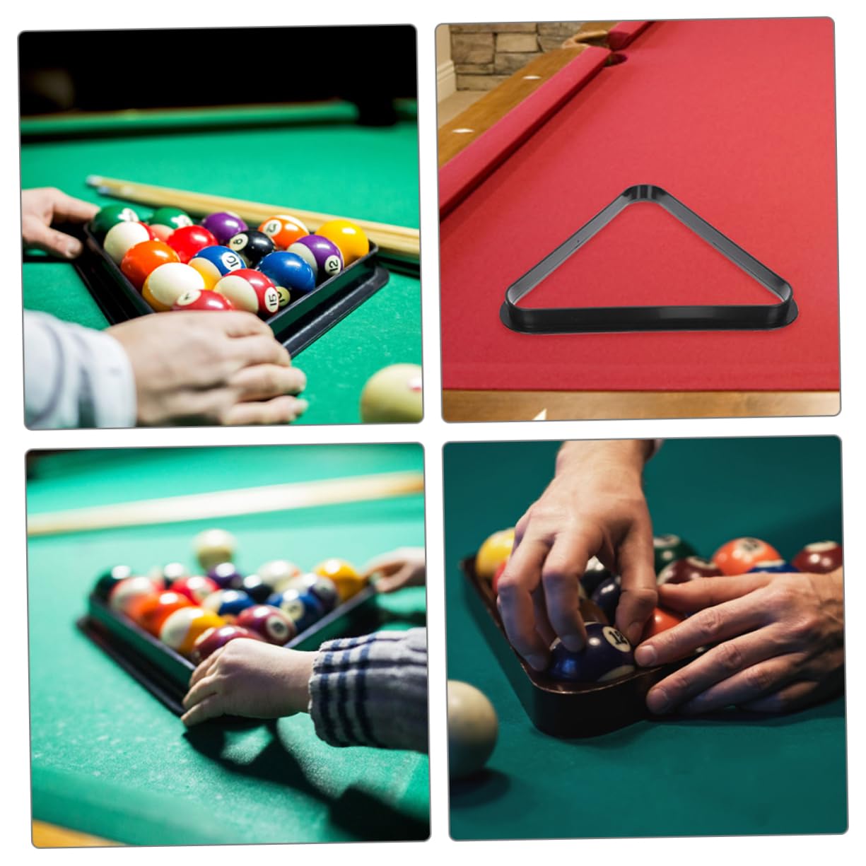 Triangolo per Palline da Biliardo in Plastica Nera Organizer Robusto per Tavolo da Biliardo