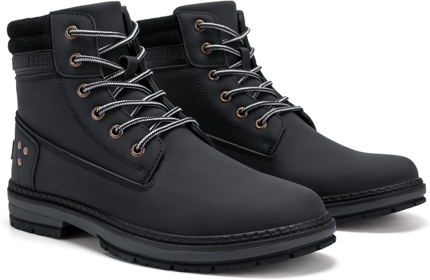 Athlefit Casual Men's Hiking Boots Fashion Lace up Combat Boots Low Heel Comfortable Ankle Booties - Image 5