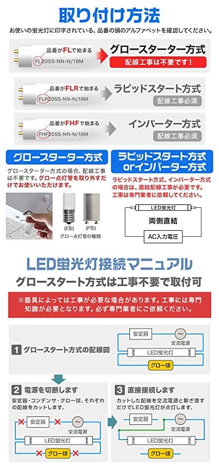 Amazon | WEIMALL LED蛍光灯 40W形 直管 グロースターター方式 昼光色