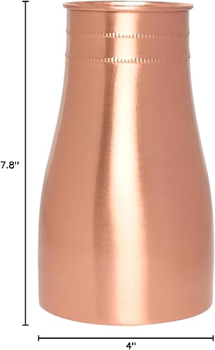 Vista 21 de Jarra de noche de cobre puro para beneficios de salud ayurveda - capacidad - 1 litro (33.81 onzas líquidas de EE. UU.) (martillado) Hammered,Cerezo
