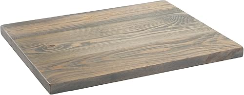 PIPE DECOR Restore - Mesa auxiliar de madera maciza, 22 pulgadas x 18 pulgadas x 1.25 pulgadas, pino ponderosa recuperado en gris Riverstone