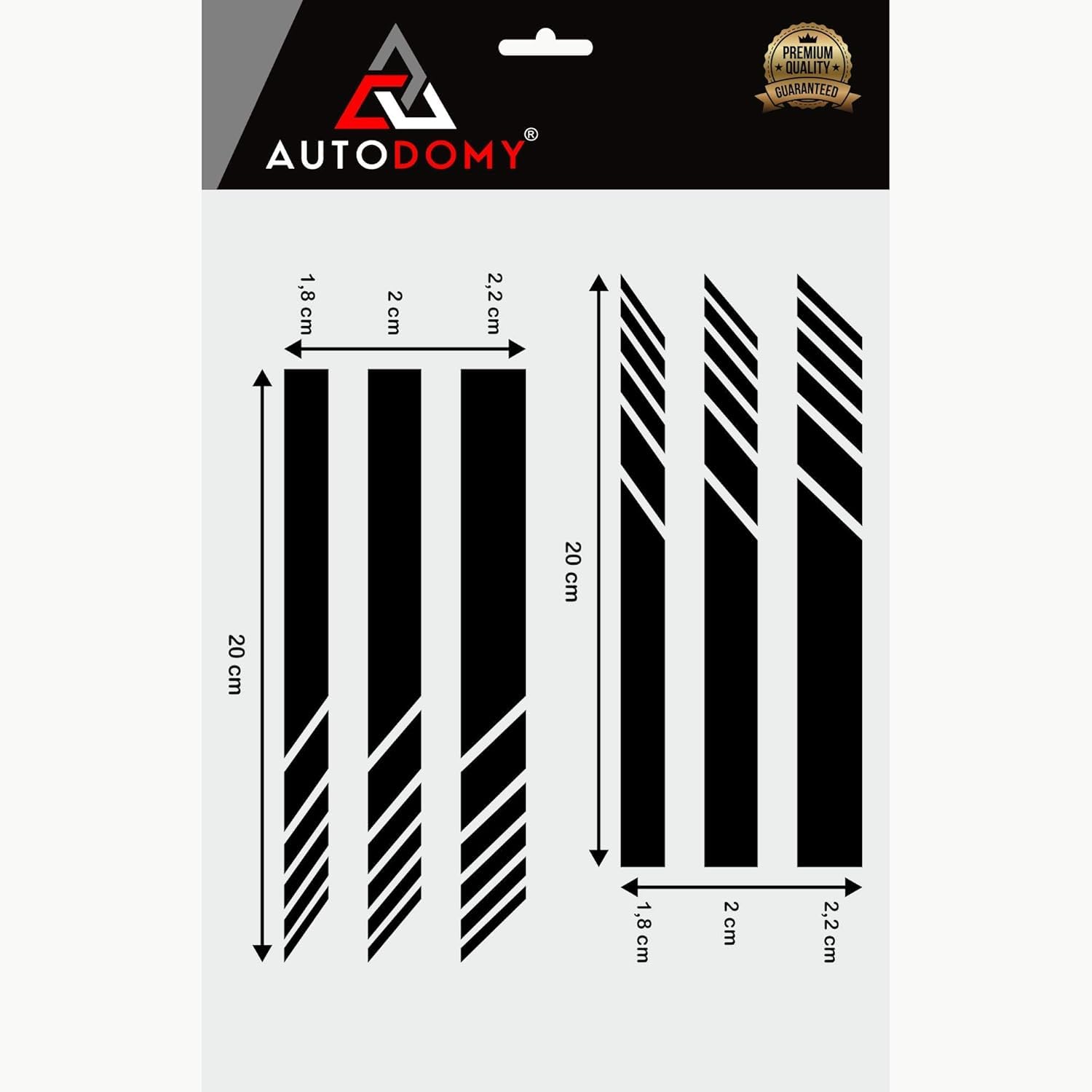 Autodomy Pack 6 Unita Specchietti Retrovisori Adesivi | Adesivi Strisce per Auto Resistente Pioggia e UV | Sportivo Adesivo per Auto Esterni Facile Aplicazione (Nero)