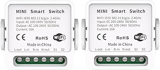 Mengshen Smart WiFi Lichtschalter Kein Hub erforderlich APP Fernbedienung für Smart Home Automatisierungslösung Sprachsteuerung Kompatibel mit Alexa und Google Home Assistant Sprachsteuerung 2 Pack