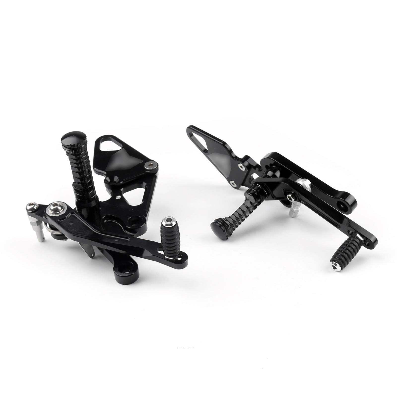 Bruce & Shark Pedane regolabili per moto Poggiapiedi Set posteriore per Yamaha Mt07 Fz07 2013-2016 Nero