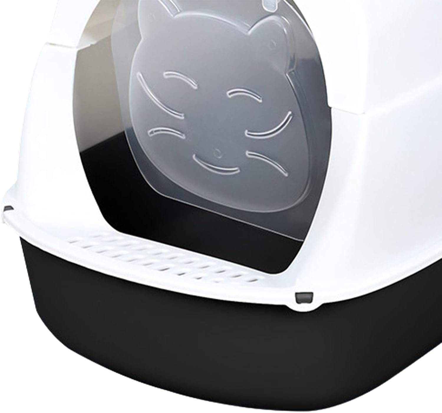 Hooded Cat Cat Litter Tray Enclosed Cat Toilet Durable Large Cat Easy to Clean with Front Door Pet, Black