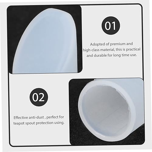 Miniatura 4 de Cabilock 4 unids tetera boquilla cubierta de polvo Cht boquilla vertir cubiertas de boquilla Teakettle Spout manga blanco suministros de cerámica