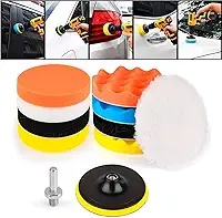 Kit Para Polimento 3 Polegadas Automotivo 11 Peças Com Adaptador M10 para Furadeira Parafusadeira Conjunto de Boinas para Polir Carro Moto