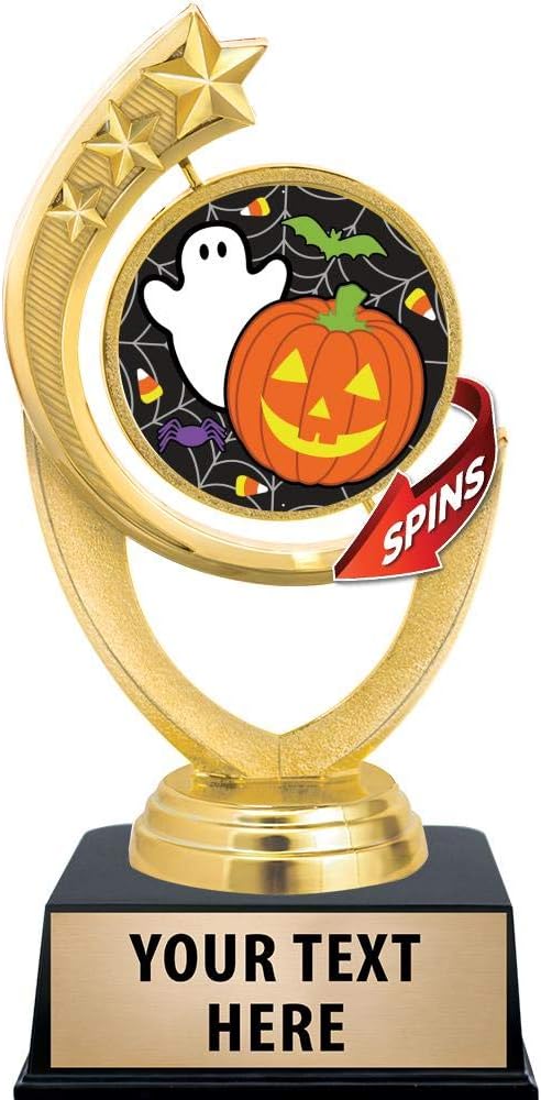 Crown Awards 6 1/4" Halloween Trophies, Comet Spinner Halloween Pumpkin Ghost Trophy