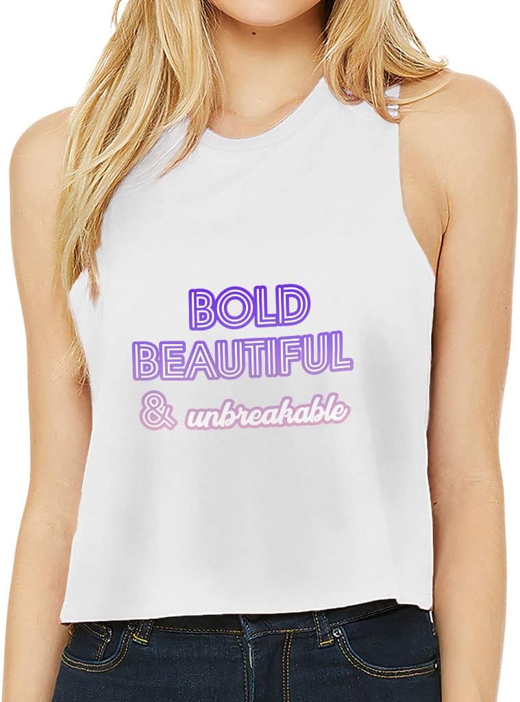 Unbreakable Racerback Cropped Tank - Funny Women's Tank - Trendy Tank Top