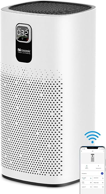 Proscenic A9 Air Purifier, for Home 90m² with H13 True HEPA Filter, CADR 460m³/h, Timer, Auto Mode, Sleep Mode, PM2.5 Display, Filter Change Reminder, Air Filter for Allergies, Dust, Pollen, Pet