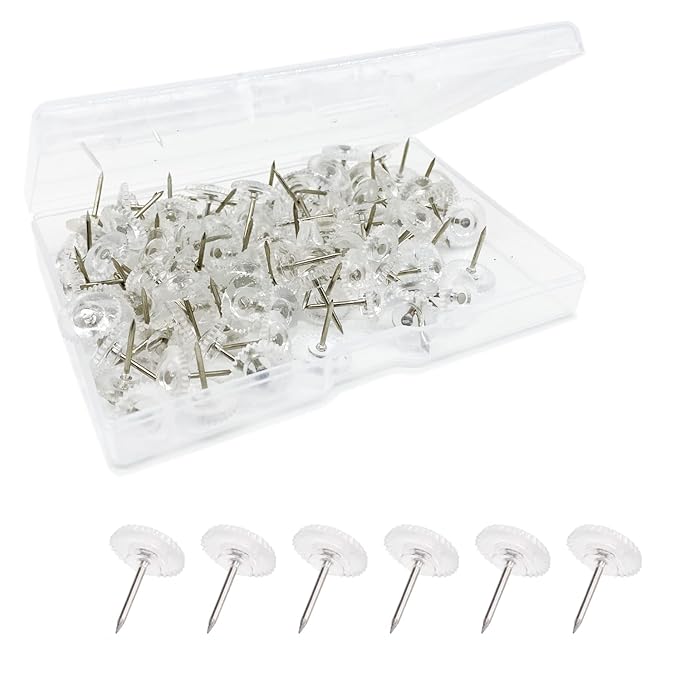 Buy FITULABO 100 PCS Plastic Push Pins, Plastic Head Thumb Tacks for