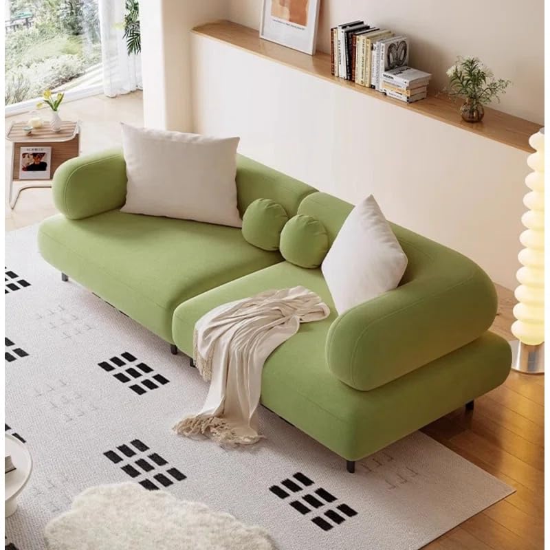 Image of LEGACY OF COMFORT Style Creative 3-Seater Sofa - Modern Elegance for Your Living Room (Light Green)