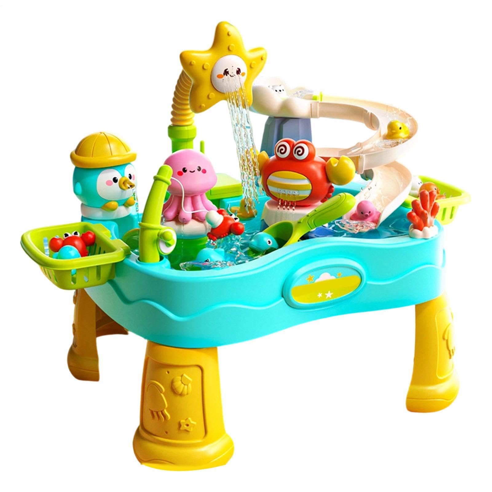 Kinder Wassertisch Verstellbarer Elektrischer Sommerspielzeug | Sommer Outdoor Wasser Aktivitätstisch für Garten, Pool, , Terrasse, Balkon, Rasen, Wiese