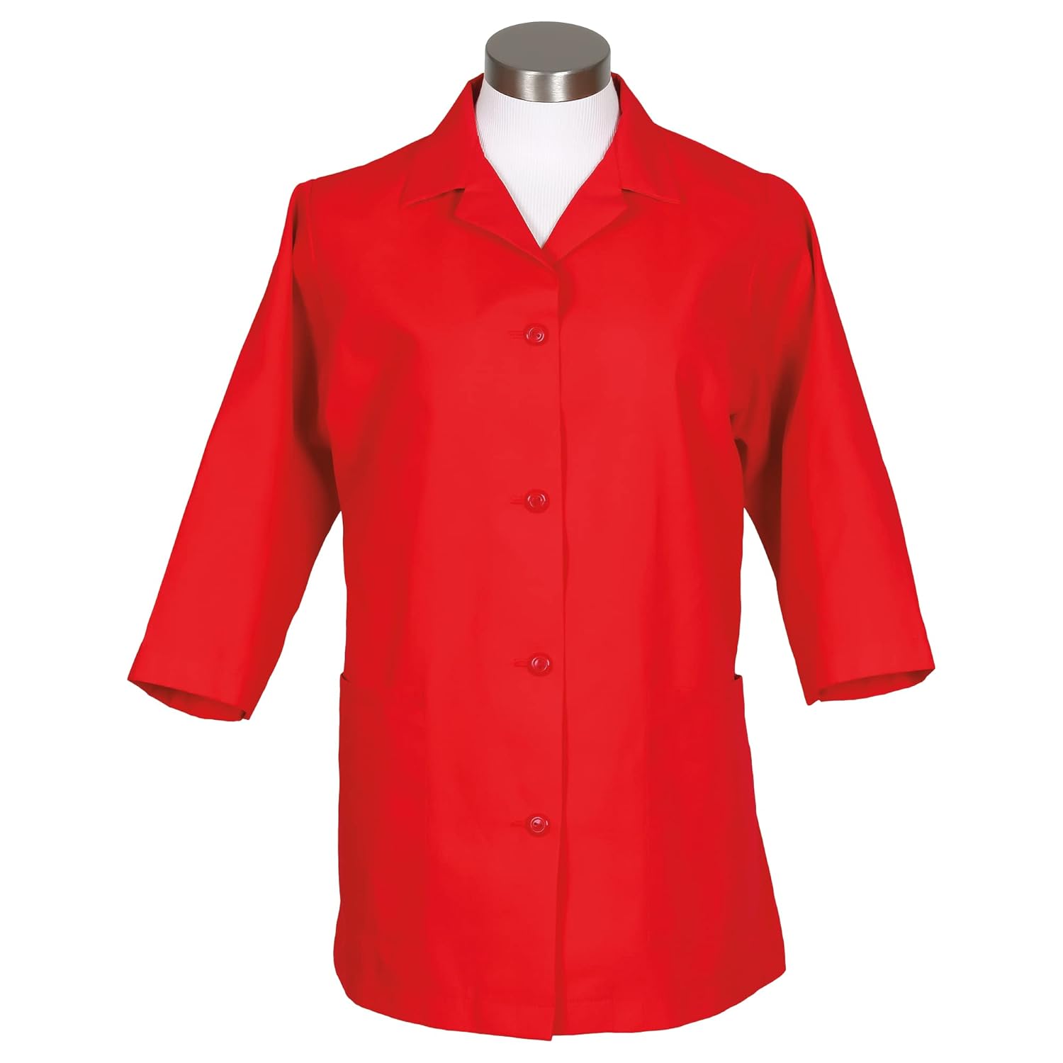 Fame® Women’s Button Smock – K72 - Red/MD (WFA88213REMD)