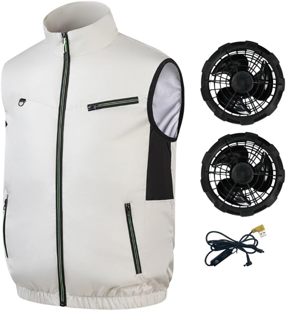 Sanfly Cooling Fan Vest, Air Conditioning Fans Vest Electric Cool Vest Heat Reducing Clothing for Hiking Cooling Work Fishing