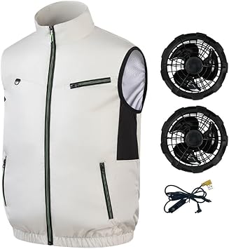 Sanfly Cooling Fan Vest, Air Conditioning Fans Vest Electric Cool Vest Heat Reducing Clothing for Hiking Cooling Work Fishing