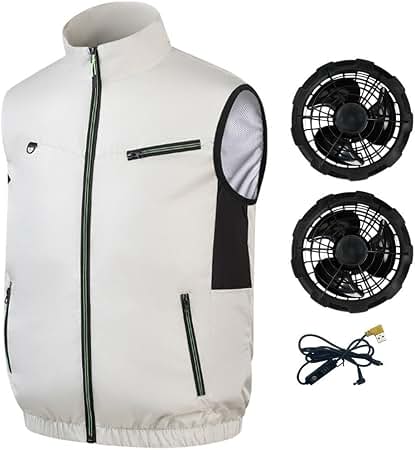 空調服 COOL VEST FAN セット シルバー Amazon.com: Sanfly Cooling Fan Vest, Air Conditioning Fans Vest