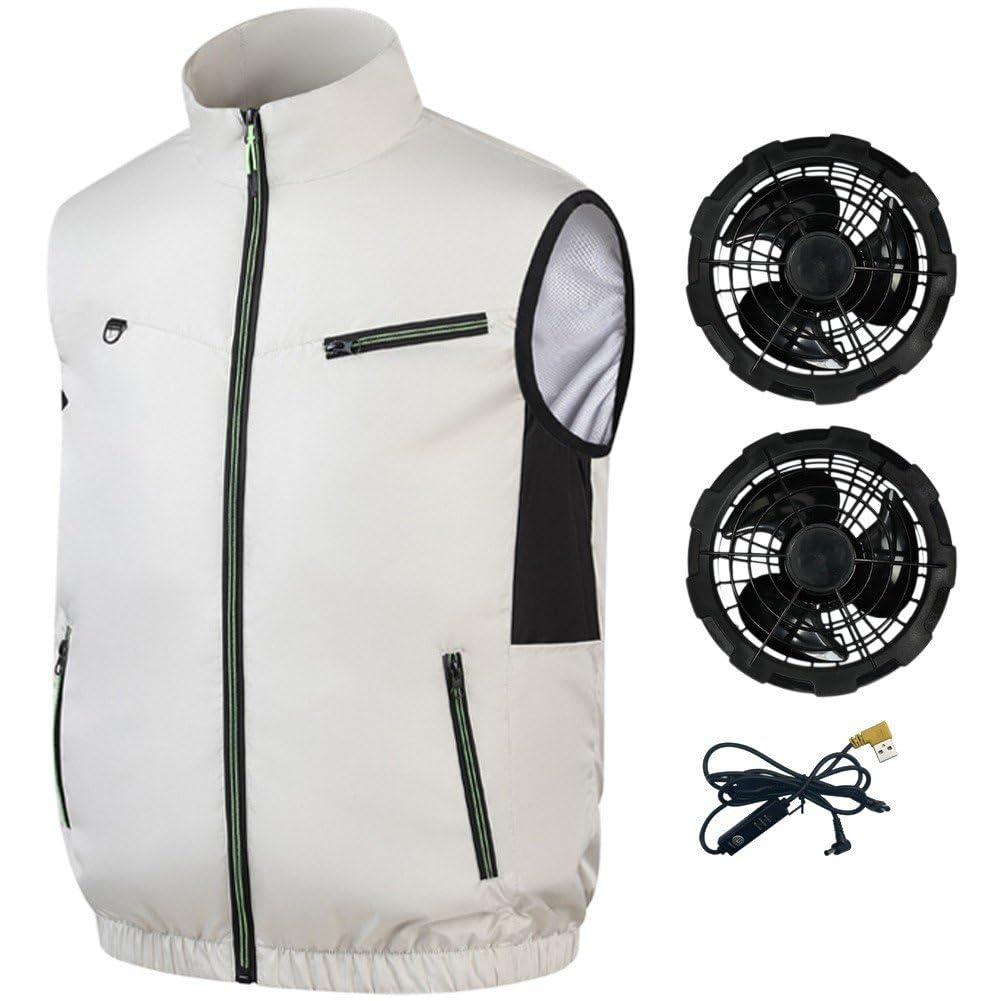 Muteitt Cooling Vest with Air Conditioning Fans for Men and Women, Lightweight Quick Dry Cooling Fan Vest Cooling Workwear for Hot Weather Travel
