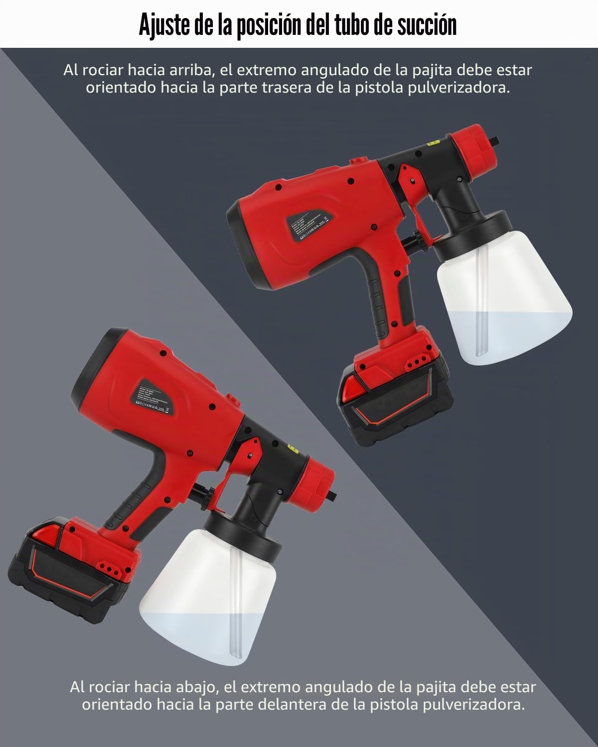 Pulverizador de pintura inalámbrico para Milwaukee M18 batería de 18 V, pistola pulverizadora de pintura HVLP de 200 W con motor sin escobillas para armarios, coches, paredes, muebles, pintura de casa