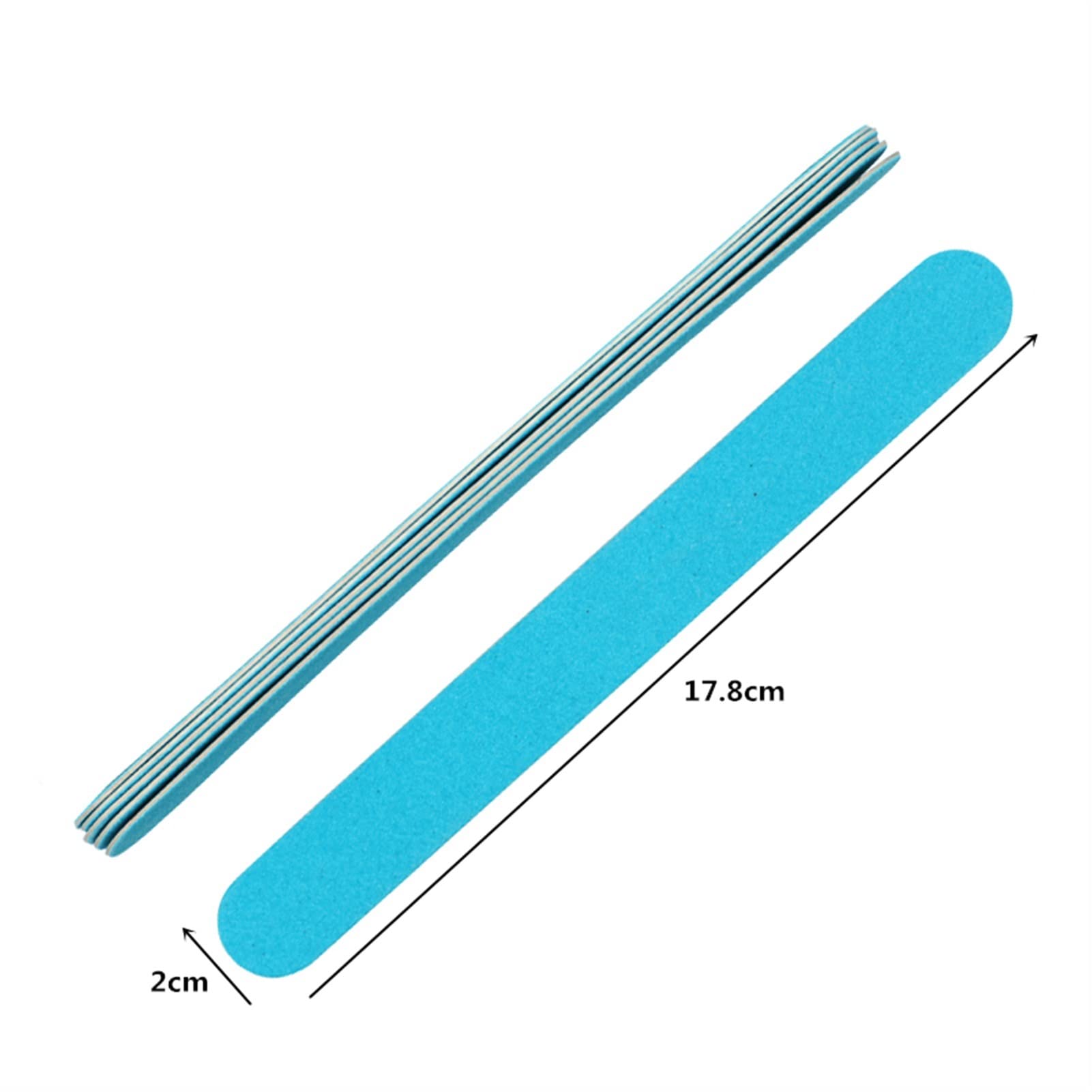 TRUSTTWO 100pcs File for Unghie a Due Lati File for Unghie in Legno Compatibile con la Manicure Blu Carta vetrata levigatura Lime Un Buffer for Unghie in Legno Professionista The New