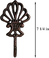 Vista 2 de FantasHome - Gancho individual de hierro fundido montado en la pared para decoración del hogar (flor de lis)