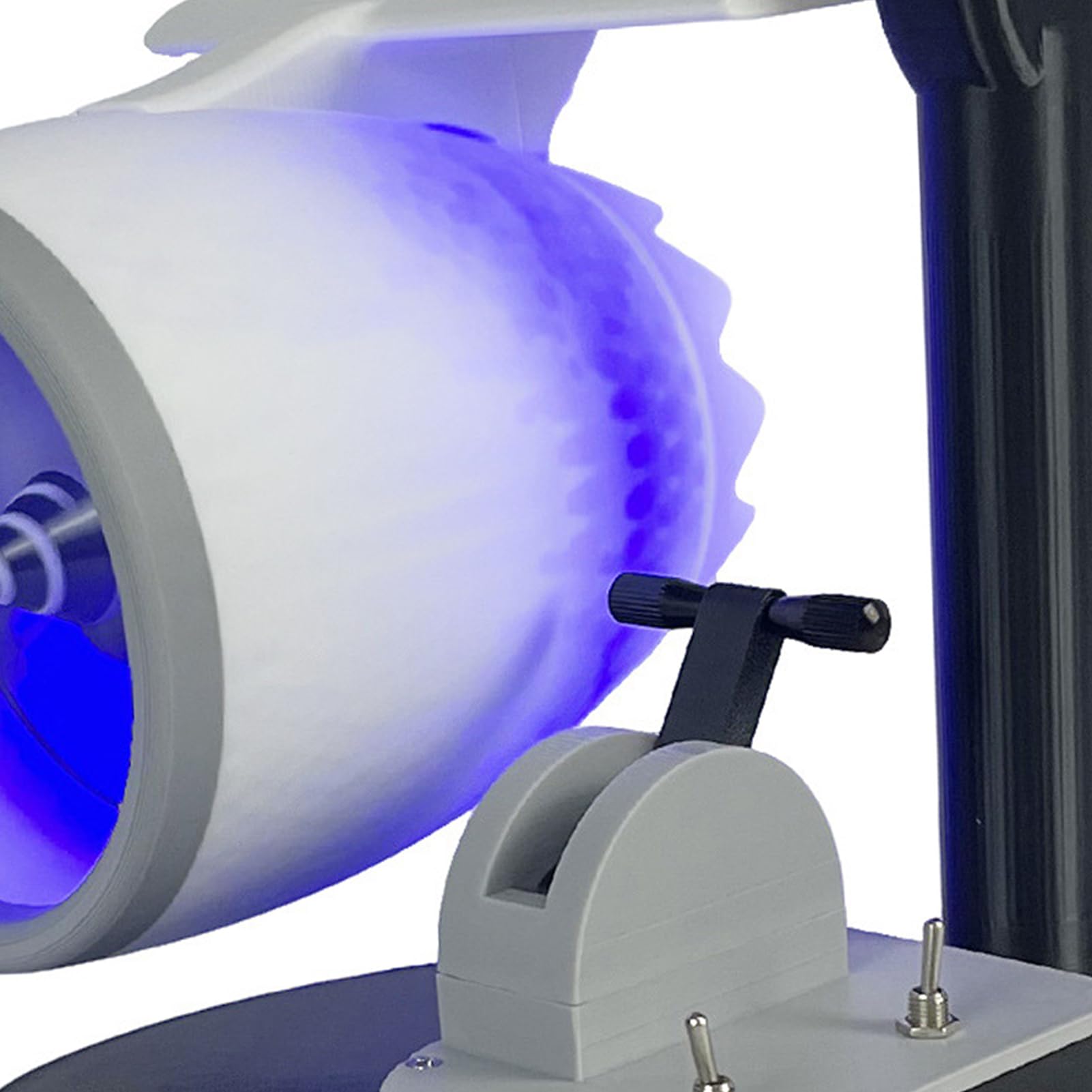 Eujgoov Wentylator Biurkowy USB 2 w 1 Przenośny Wentylator Biurkowy z Nadrukiem 3D z PLA i regulowaną prędkością Nawilżacz Efekt świetlny 50 Ml do Domu, Sypialni, Biura, Użytku w Porze Suchej (BLUE)