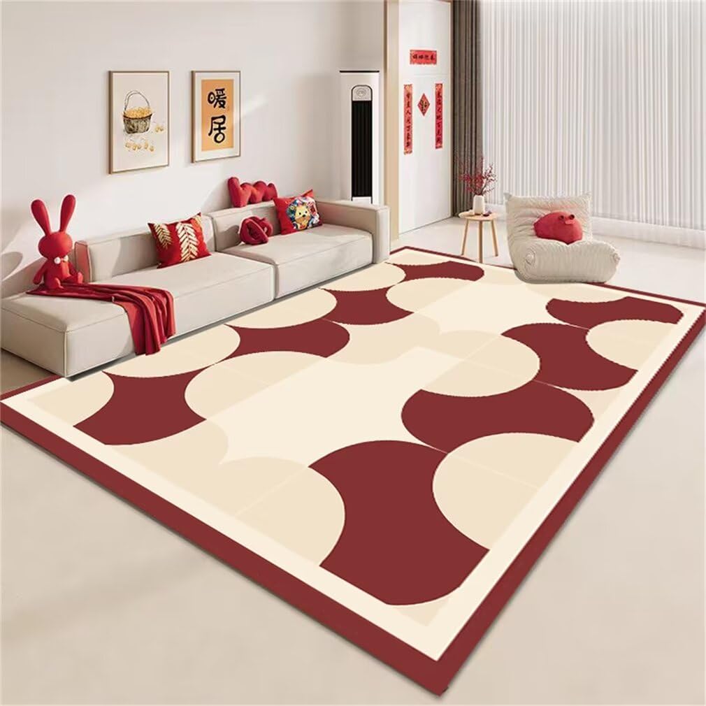 Tapis géométrique moderne lavable pour une décoration de chambre ado tendance