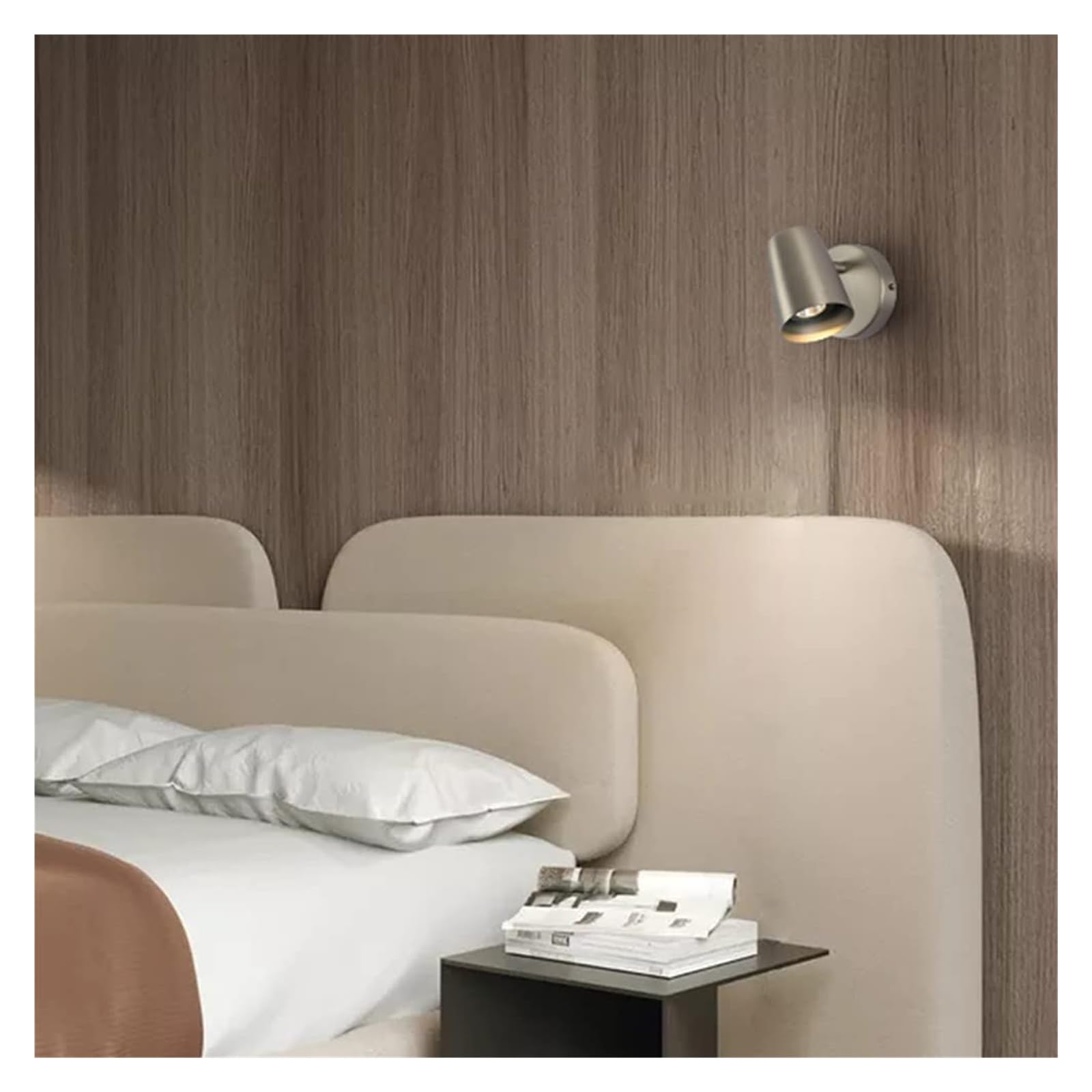 Współczesna minimalistyczna lampa ścienna, nowoczesna lampa ścienna LED, regulowany metalowy reflektor ścienny, lampka nocna do sypialni, salonu, przedpokoju, schodów, hotelu. Zawiera 1 żarówkę GU10