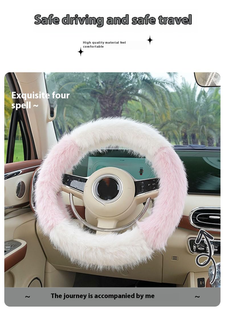 BNTR Simpatico coprivolante in peluche Kawaii con capelli lunghi, creativo, vivace, accessorio decorativo, bel regalo (bianco)