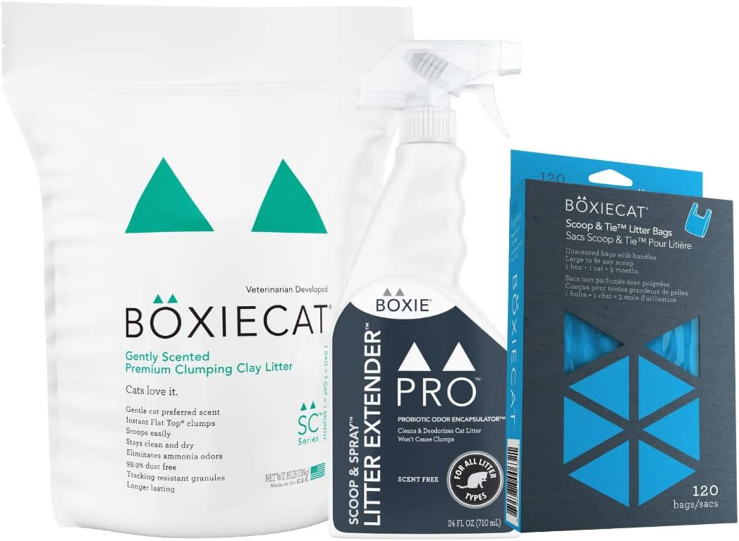 Boxie New Cat Starter Kit Boxiecat Premium Clumping Clay Cat Litter Gently