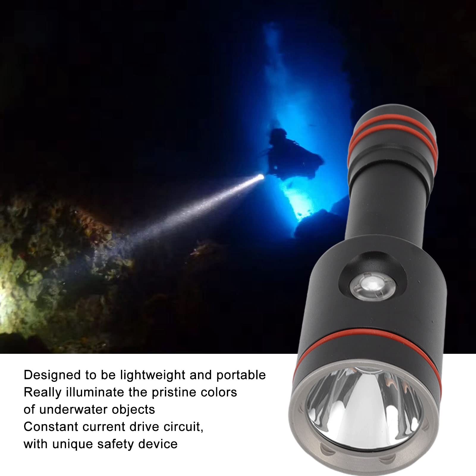 XHTLLO L2 Diving Flasheseslight 5000LM Underwater Photography Fill Light 100 Meters IPX8 Waterproof Dive Torch