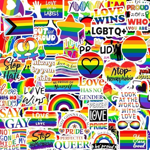 300PCS Gay Pride Stickers for LGBTQ Waterproof Rainbow Stickers Pride Stuff Accessories Celebration for Parades Water Bottle Laptop Skateboard Phone Month Decorations(Non-Repetitive)