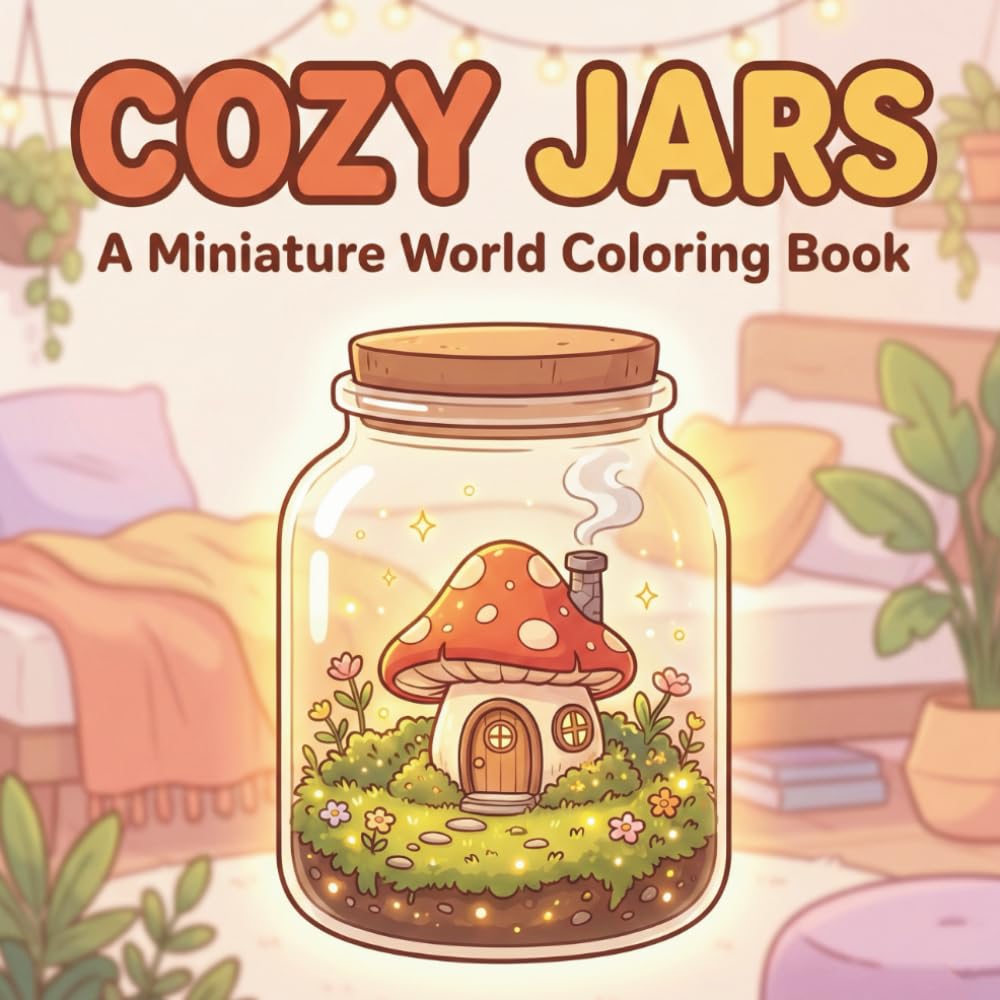 Cozy Jars: A Miniature World Coloring Book
