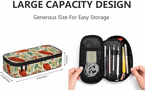 Miniatura 2 de Yekiua Estuche para lápices florales Flor Silvestre Hojas de alta capacidad Estuche de lápices Bolsa estacionaria Bolsa de cosméticos Colorido