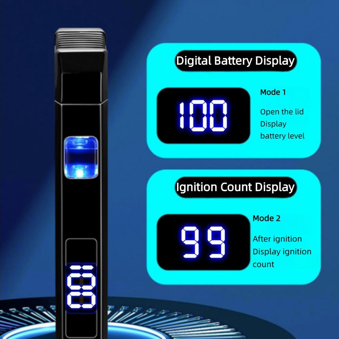 USB-C Rechargeable Plasma Lighter - Electric Arc Windproof with Love Projection, Zinc Alloy Body, Power Display, Present for Men, Him, Husband, Boyfriend (Valentine's Day, Birthday)